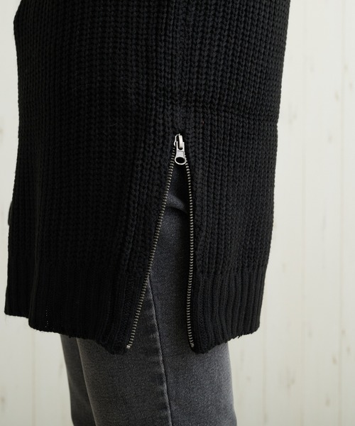 Bling Leads（ブリングリーズ）の「【Bl】【Bling Leads】ロングニット（ニット/セーター・レディース・アイボリー/グレー/カーキ/ブラック/ベージュ/パープル・MEDIUM/LARGE）」の17枚目の写真