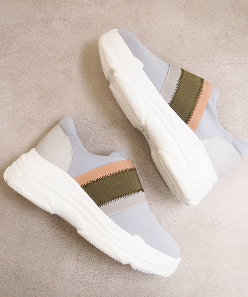 byあしながおじさん（バイアシナガオジサン）の「〈 byあしながおじさん 〉　厚底スリッポン（スニーカー・レディース・ホワイト/ネイビー/ブラック/グレー・L/S/LL/M）」の6枚目の写真