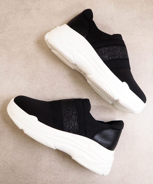 byあしながおじさん（バイアシナガオジサン）の「〈 byあしながおじさん 〉　厚底スリッポン（スニーカー・レディース・ホワイト/ネイビー/ブラック/グレー・L/S/LL/M）」の10枚目の写真