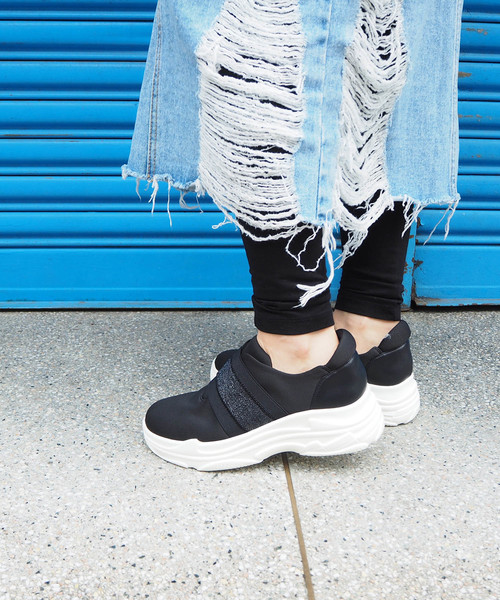 byあしながおじさん（バイアシナガオジサン）の「〈 byあしながおじさん 〉　厚底スリッポン（スニーカー・レディース・ホワイト/ネイビー/ブラック/グレー・L/S/LL/M）」の11枚目の写真