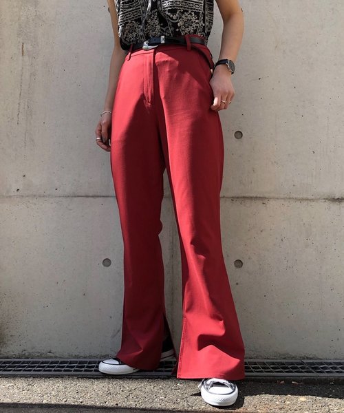 PAGEBOY(ページボーイ)の「ストレッチフレアパンツ(その他パンツ・レディース・ブラック/アイボリー/レッド・SMALL/MEDIUM)」の3枚目の写真