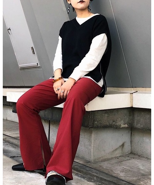 PAGEBOY(ページボーイ)の「ストレッチフレアパンツ(その他パンツ・レディース・ブラック/アイボリー/レッド・SMALL/MEDIUM)」の21枚目の写真