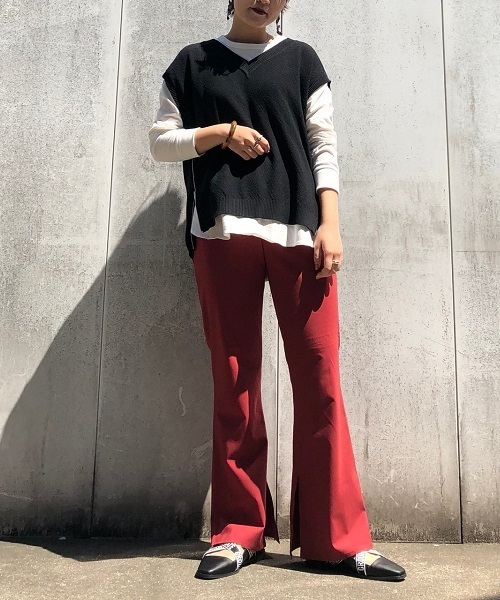 PAGEBOY(ページボーイ)の「ストレッチフレアパンツ(その他パンツ・レディース・ブラック/アイボリー/レッド・SMALL/MEDIUM)」の20枚目の写真