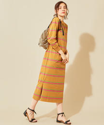 BEAUTY&YOUTH UNITED ARROWS | BY マルチボーダー8分袖カットソーワンピース ◆(ワンピース)