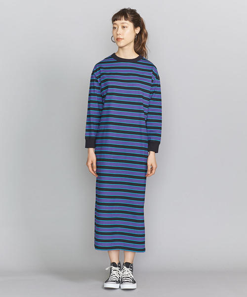 BEAUTY&YOUTH UNITED ARROWS(ビューティーアンドユースユナイテッドアローズ)の「BY マルチボーダー8分袖カットソーワンピース ◆(ワンピース・レディース・ロイヤルブルー/ベージュ・FREE)」の14枚目の写真