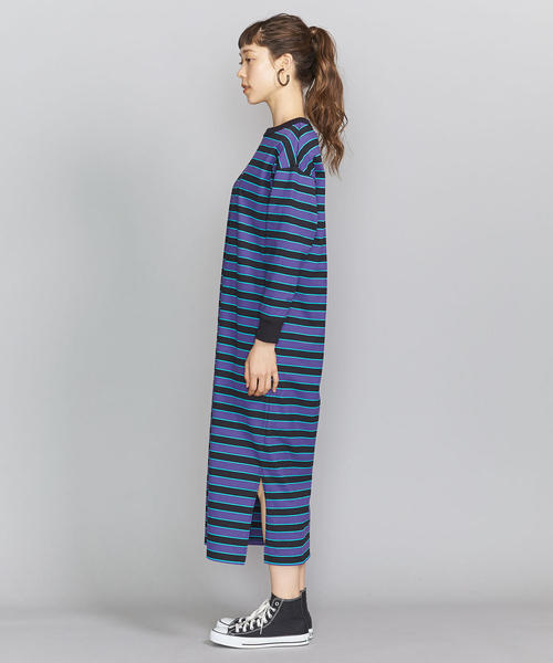 BEAUTY&YOUTH UNITED ARROWS(ビューティーアンドユースユナイテッドアローズ)の「BY マルチボーダー8分袖カットソーワンピース ◆(ワンピース・レディース・ロイヤルブルー/ベージュ・FREE)」の7枚目の写真