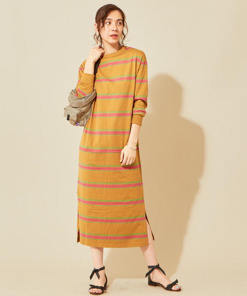 BEAUTY&YOUTH UNITED ARROWS(ビューティーアンドユースユナイテッドアローズ)の「BY マルチボーダー8分袖カットソーワンピース ◆(ワンピース・レディース・ロイヤルブルー/ベージュ・FREE)」の6枚目の写真