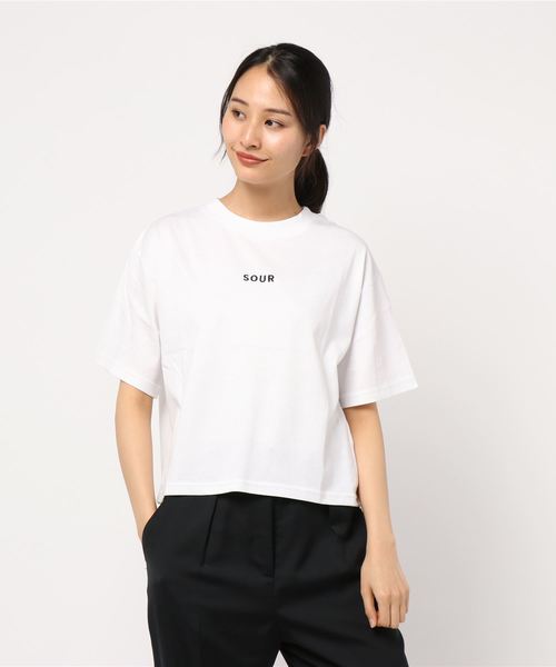 LOWRYS FARM（ローリーズファーム）の「チビロゴＴＥＥ　837987（Tシャツ/カットソー・レディース・ブラック/ベージュ/オフホワイト/パープル・FREE）」の15枚目の写真