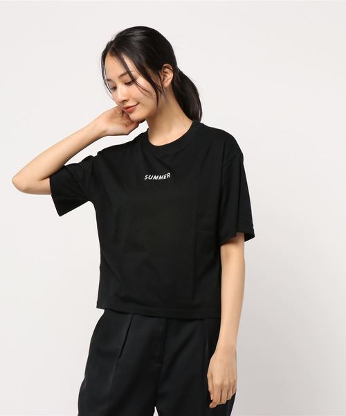 LOWRYS FARM（ローリーズファーム）の「チビロゴＴＥＥ　837987（Tシャツ/カットソー・レディース・ブラック/ベージュ/オフホワイト/パープル・FREE）」の16枚目の写真