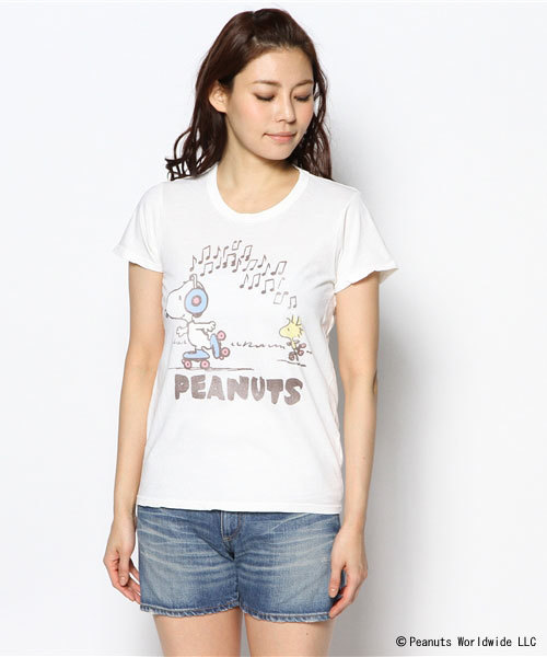 JUNK FOOD × BEAMS スヌーピー カットソー USA製 ホワイト 【公式通販】