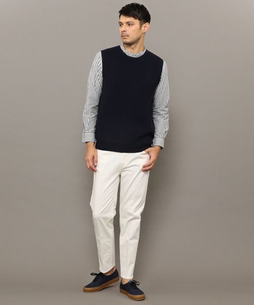 SHIPS（シップス）の「SC: WOOLMARK マシンウォッシュ対応 畔編み クルーネック ニット ベスト（ベスト・メンズ・オリーブ/ネイビー/ベージュ・LARGE/SMALL/X-LARGE/MEDIUM）」の7枚目の写真