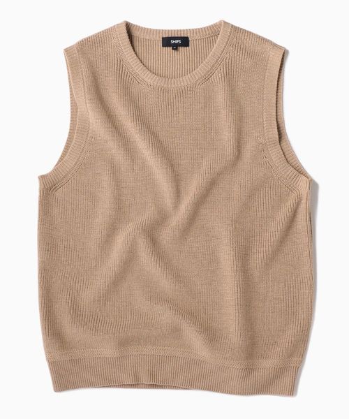 SHIPS（シップス）の「SC: WOOLMARK マシンウォッシュ対応 畔編み クルーネック ニット ベスト（ベスト・メンズ・オリーブ/ネイビー/ベージュ・LARGE/SMALL/X-LARGE/MEDIUM）」の20枚目の写真
