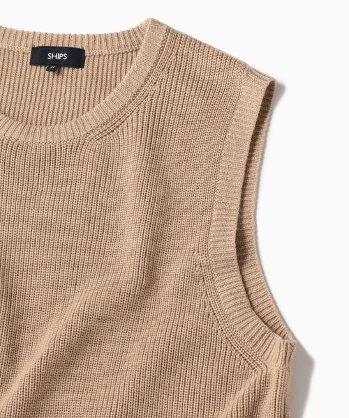 SHIPS（シップス）の「SC: WOOLMARK マシンウォッシュ対応 畔編み クルーネック ニット ベスト（ベスト・メンズ・オリーブ/ネイビー/ベージュ・LARGE/SMALL/X-LARGE/MEDIUM）」の11枚目の写真