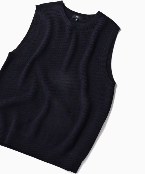 SHIPS（シップス）の「SC: WOOLMARK マシンウォッシュ対応 畔編み クルーネック ニット ベスト（ベスト・メンズ・オリーブ/ネイビー/ベージュ・LARGE/SMALL/X-LARGE/MEDIUM）」の3枚目の写真