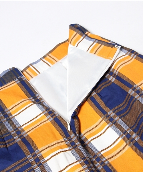FREE'S SHOP（フリーズショップ）の「チェックスカート（スカート・レディース・ブルー/オレンジ・SMALL/MEDIUM）」の10枚目の写真