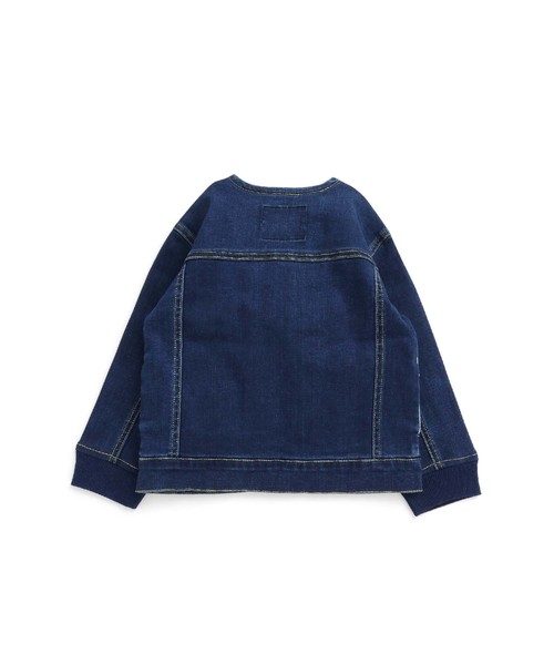 MAKE YOUR DAY（メイクユアデイ）の「ノーカラーＧジャン■80～140cm（デニムジャケット・キッズ・ブルー/ネイビー・90/100/110/120/130/140/80）」の5枚目の写真