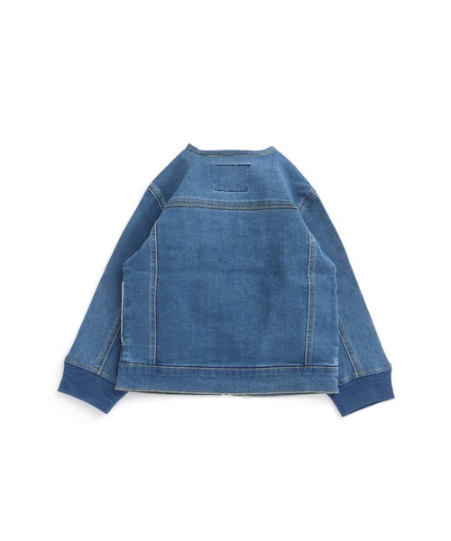 MAKE YOUR DAY（メイクユアデイ）の「ノーカラーＧジャン■80～140cm（デニムジャケット・キッズ・ブルー/ネイビー・90/100/110/120/130/140/80）」の7枚目の写真