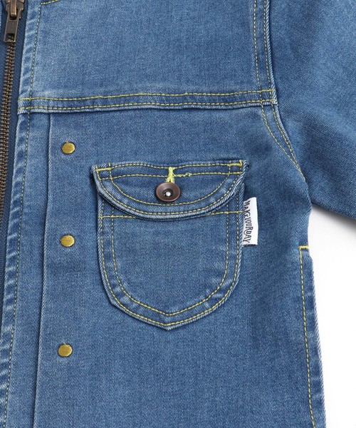 MAKE YOUR DAY（メイクユアデイ）の「ノーカラーＧジャン■80～140cm（デニムジャケット・キッズ・ブルー/ネイビー・90/100/110/120/130/140/80）」の9枚目の写真