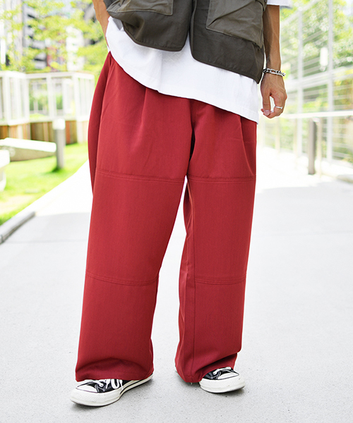 kutir（クティール）の「1タック切り替えワイドパンツ（その他パンツ・メンズ・ブラック/ベージュ/ボルドー・SMALL/MEDIUM/LARGE）」の3枚目の写真