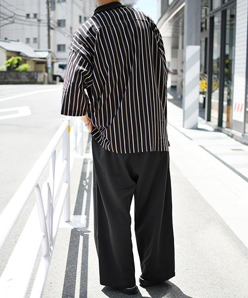 kutir（クティール）の「1タック切り替えワイドパンツ（その他パンツ・メンズ・ブラック/ベージュ/ボルドー・SMALL/MEDIUM/LARGE）」の6枚目の写真