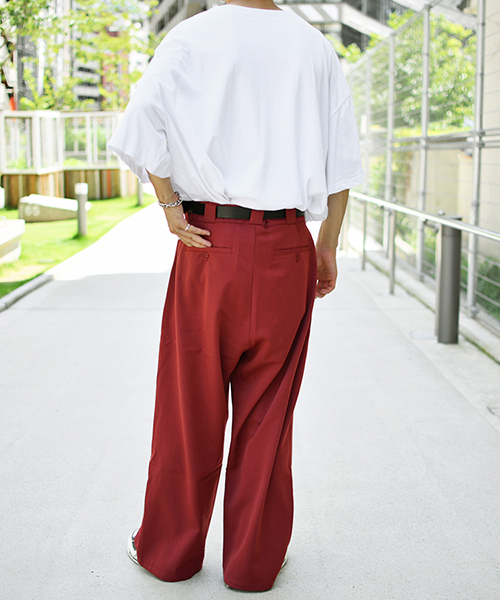 kutir（クティール）の「1タック切り替えワイドパンツ（その他パンツ・メンズ・ブラック/ベージュ/ボルドー・SMALL/MEDIUM/LARGE）」の20枚目の写真