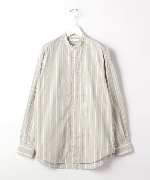 BRACTMENT（ブラクトメント）の「『BRACTMENT（ブラクトメント)』 ストライプ ルーズバンド シャツ（シャツ/ブラウス・メンズ・ホワイト/ベージュ/モカ・38/40/36）」の3枚目の写真