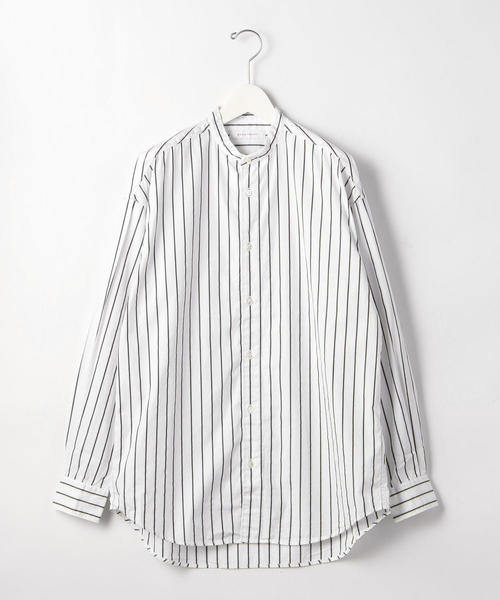 BRACTMENT（ブラクトメント）の「『BRACTMENT（ブラクトメント)』 ストライプ ルーズバンド シャツ（シャツ/ブラウス・メンズ・ホワイト/ベージュ/モカ・38/40/36）」の2枚目の写真