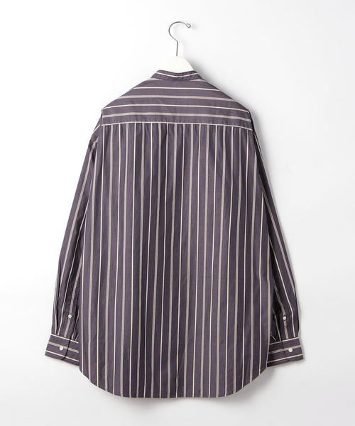 BRACTMENT（ブラクトメント）の「『BRACTMENT（ブラクトメント)』 ストライプ ルーズバンド シャツ（シャツ/ブラウス・メンズ・ホワイト/ベージュ/モカ・38/40/36）」の10枚目の写真