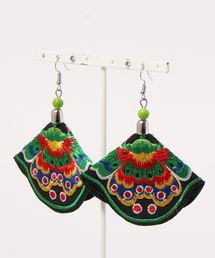 チャイハネ | 【チャイハネ】Thai カラフル刺繍ピアス(ピアス（両耳用）)