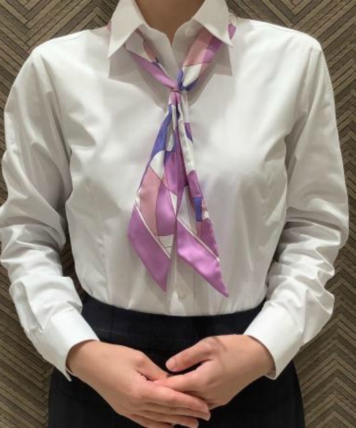 TOKYO SHIRTS(トウキョウシャツ)の「形態安定ノーアイロン レギュラー衿 白無地ベーシック 長袖ビジネスワイシャツ(ビジネスシャツ・レディース・ホワイト・S/M/L/LL/XL/XS)」の12枚目の写真