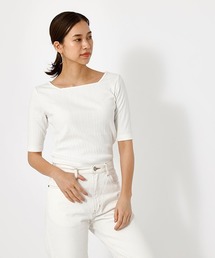 AZUL by moussy | 2WAY RIB CUT TOPS/2WAYリブカットトップス【MOOK52掲載 90455】(Tシャツ/カットソー)