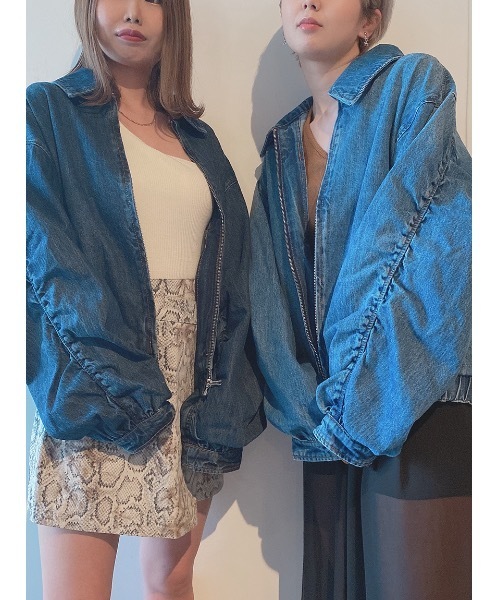 one way（ワンウェイ）の「ボリューム袖デニムJK（デニムジャケット・レディース・ライトブルー/ダークブルー・FREE）」の13枚目の写真