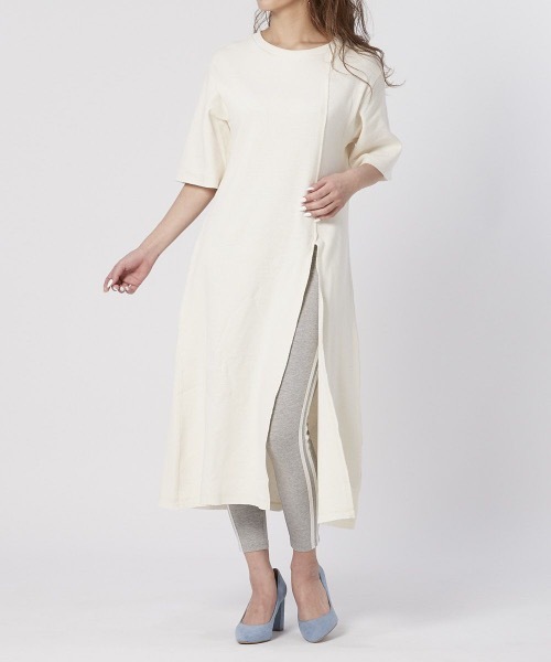 セール Op オーピー レディーススリットワンピース ワッフル 半袖 スリット ロングワンピース ワンピース Ocean Pacific オーシャンパシフィック のファッション通販 Zozotown