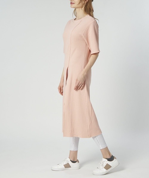 Ocean Pacific（オーシャンパシフィック）の「【OP/オーピー】レディーススリットワンピース / ワッフル 半袖 スリット ロングワンピース（ワンピース・レディース・ベージュ/ネイビー/ピンク/アイボリー・MEDIUM/LARGE）」の13枚目の写真