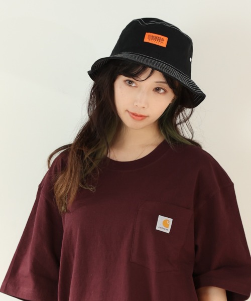 Carhartt（カーハート）の「Carhartt/カーハート ポケット付きロゴ半袖Tシャツ（Tシャツ/カットソー・メンズ・ブラック/タン/ホワイト/ワインレッド/グリーン/ブラウン/ネイビー・M/L/S/XL）」の7枚目の写真