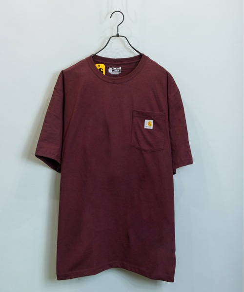 Carhartt（カーハート）の「Carhartt/カーハート ポケット付きロゴ半袖Tシャツ（Tシャツ/カットソー・メンズ・ブラック/タン/ホワイト/ワインレッド/グリーン/ブラウン/ネイビー・M/L/S/XL）」の13枚目の写真