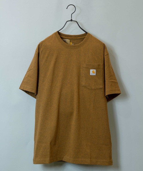 Carhartt（カーハート）の「Carhartt/カーハート ポケット付きロゴ半袖Tシャツ（Tシャツ/カットソー・メンズ・ブラック/タン/ホワイト/ワインレッド/グリーン/ブラウン/ネイビー・M/L/S/XL）」の12枚目の写真