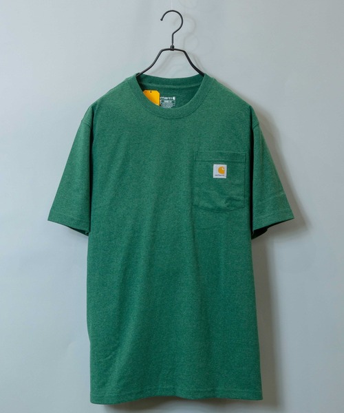 Carhartt（カーハート）の「Carhartt/カーハート ポケット付きロゴ半袖Tシャツ（Tシャツ/カットソー・メンズ・ブラック/タン/ホワイト/ワインレッド/グリーン/ブラウン/ネイビー・M/L/S/XL）」の14枚目の写真