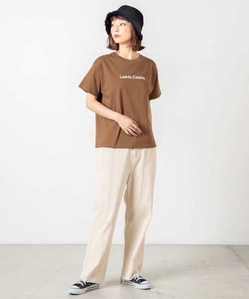 WEGO(ウィゴー)の「WEGO/フロッキーロゴTシャツ(Tシャツ/カットソー・レディース・ホワイト/ブラウン・FREE)」の6枚目の写真