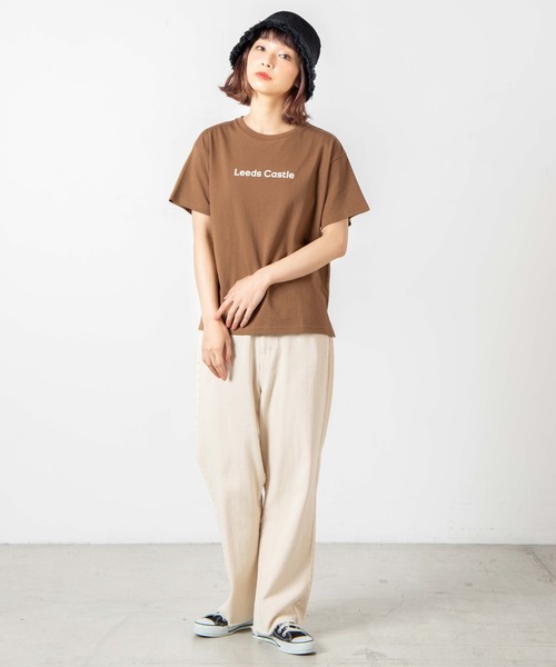 WEGO(ウィゴー)の「WEGO/フロッキーロゴTシャツ(Tシャツ/カットソー・レディース・ホワイト/ブラウン・FREE)」の7枚目の写真