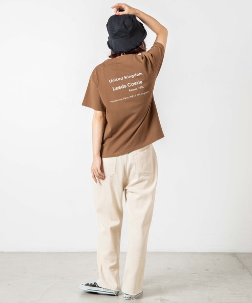 WEGO(ウィゴー)の「WEGO/フロッキーロゴTシャツ(Tシャツ/カットソー・レディース・ホワイト/ブラウン・FREE)」の8枚目の写真