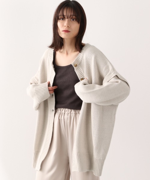 LOWRYS FARM（ローリーズファーム）の「２ＷＡＹバックスリットカーディガン　895727（ニット/セーター・レディース・ブラック/グレー/ブラウン/ブルー/パープル/グリーン・FREE）」の10枚目の写真