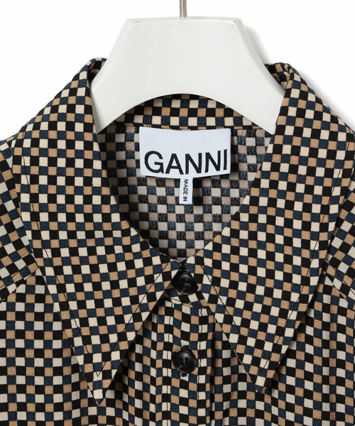 ADAM ET ROPE'(アダムエロペ)の「【GANNI】Printed Crepe Onepiece(ワンピース・レディース・ブラック系その他・1)」の10枚目の写真