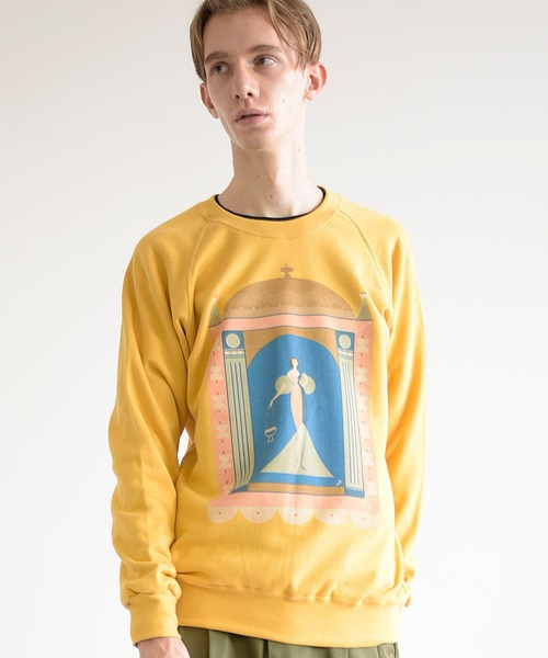 SLOBEIENA別注【ミクスタ】ラグランスウェットトレーナー MEN'S MELROSE トレーナー スウェット ハイファンクショナル