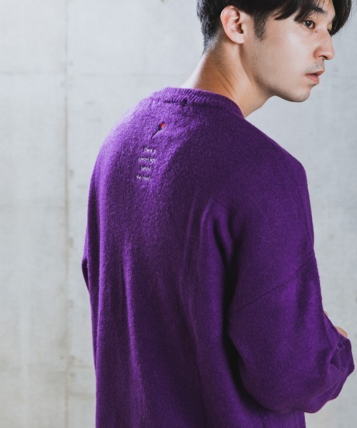 rehacer（レアセル）の「rehacer : Drop Shoulder Loose Knit / ドロップショルダー  ルーズニット（ニット/セーター・メンズ・ブラック/パープル/ベージュ/ブラウン・MEDIUM/LARGE/X-LARGE）」の4枚目の写真