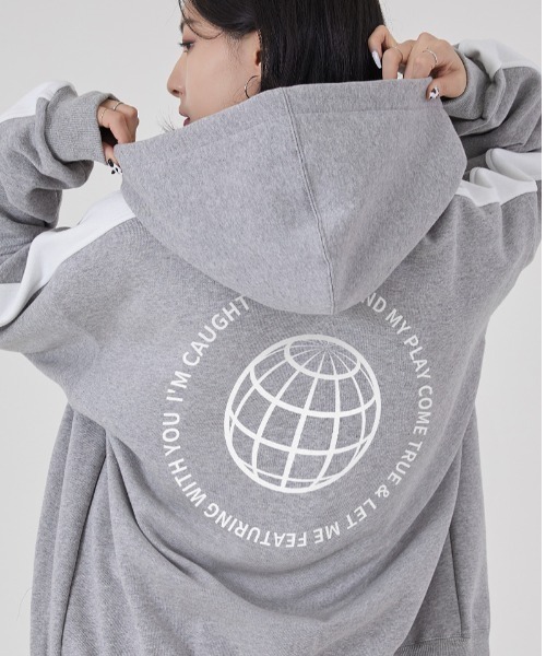 Acover オコボ Earth Sideline Hoodie トップス Zipup 韓国ブランド Sideline 長袖 Hoodie パーカー フーディー パーカー Acover オコボ のファッション