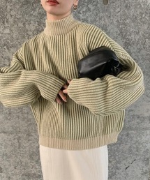 select MOCA | 2021 AW バイカラーリブ編みオーバーニット(ニット/セーター)