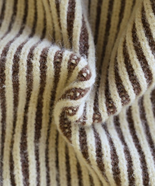 select MOCA(セレクトモカ)の「バイカラーリブ編みオーバーニット(ニット/セーター・レディース・ベージュ/ブラウン/オレンジ/ブルー/カーキ・FREE)」の22枚目の写真