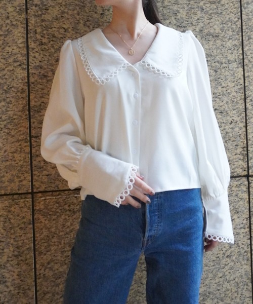 yuue' ( wear )(ユーイ)の「ビッグカラーボリュームスリーブシャツ(シャツ/ブラウス・レディース・ホワイト・S/M)」の7枚目の写真