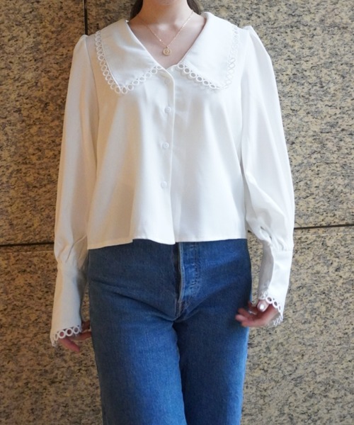 yuue' ( wear )(ユーイ)の「ビッグカラーボリュームスリーブシャツ(シャツ/ブラウス・レディース・ホワイト・S/M)」の8枚目の写真